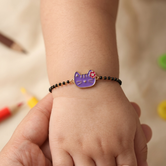 Purple Cat Kids Nazariya Evil Eye Diamond Bracelet