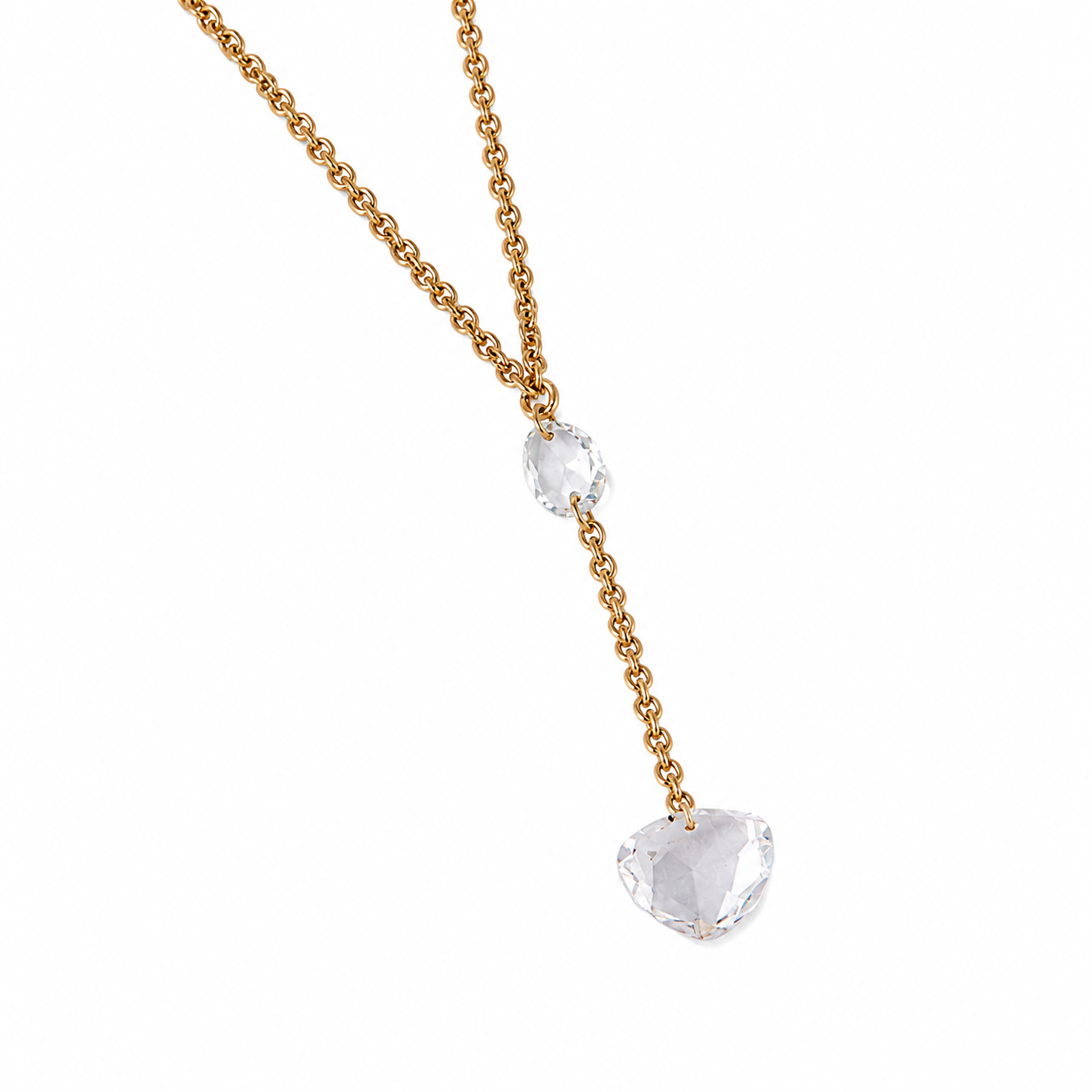 Rose-Cut Diamond Y-Drop Necklace