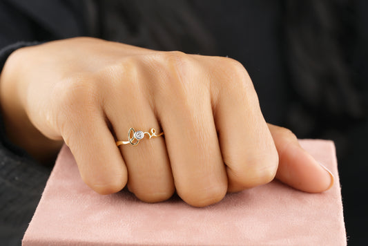 Diamond Love Script Ring — LR0240