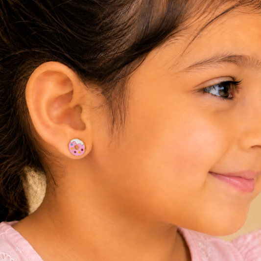 Kids Donut Stud Earrings