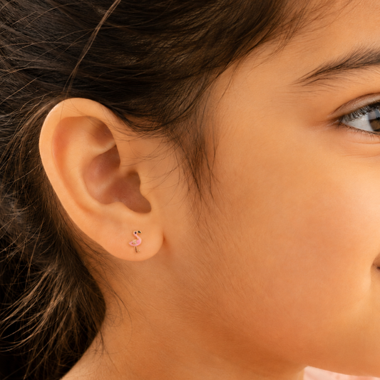 Flamingo Diamond Kids Stud Earrings