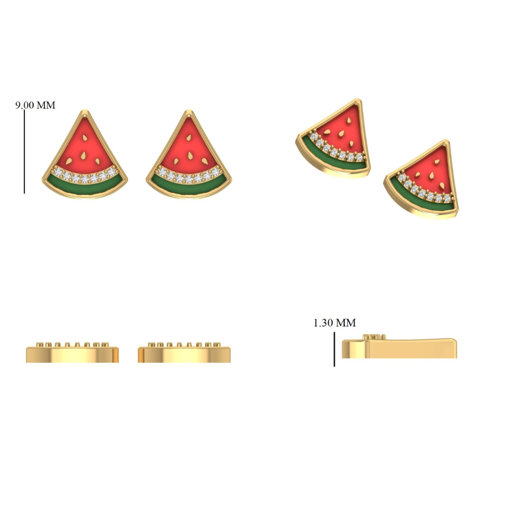 Kids Watermelon Diamond Earrings