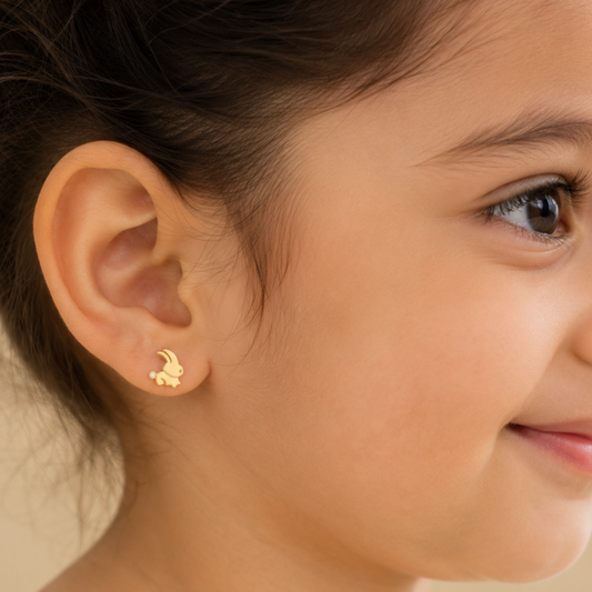 Kids Bunny Diamond Earrings