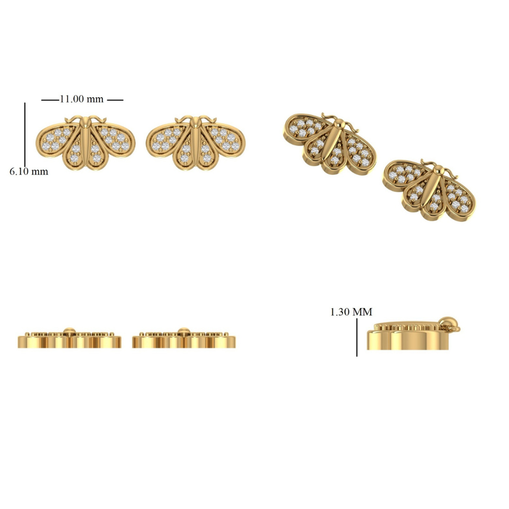 Bee Diamond Kids Earrings