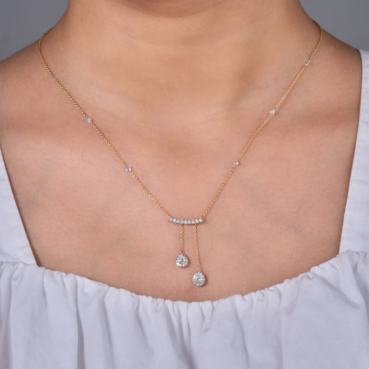 Teardrop Diamond Dangle Necklace - N5052
