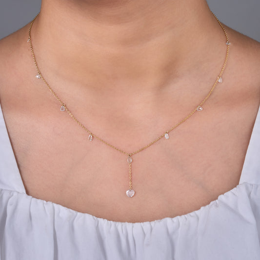 Rose-Cut Diamond Y-Drop Necklace - N5146