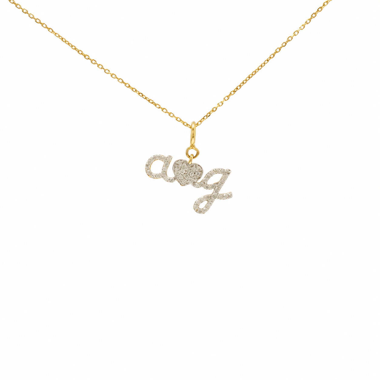 Letter Heart Diamond Charm — P01139