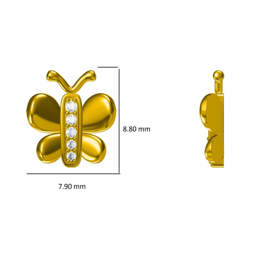 Kids Butterfly Diamond Sparkle Studs