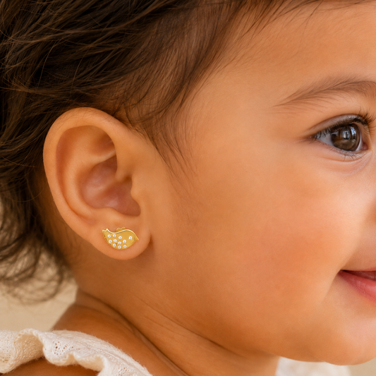 Kids Bird Diamond Stud Earrings