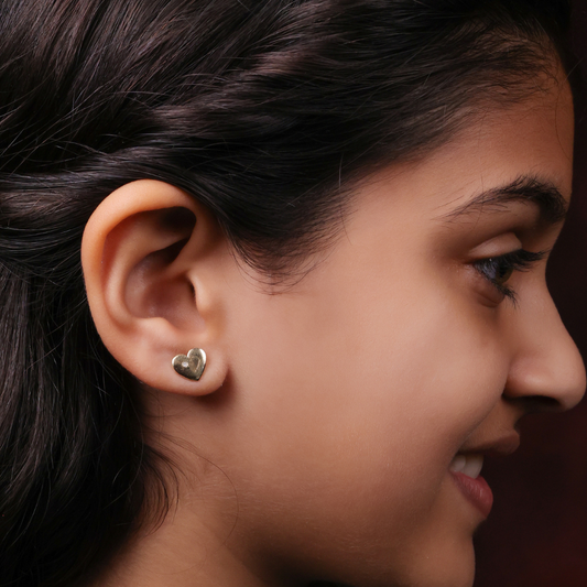 Kids Mini Heart Diamond Earrings