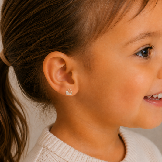 Kids Sweetheart Diamond Studs