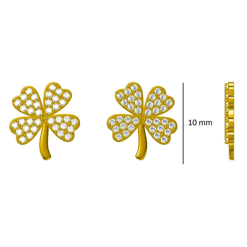 Kids Leaf Clover Diamond Stud Earrings