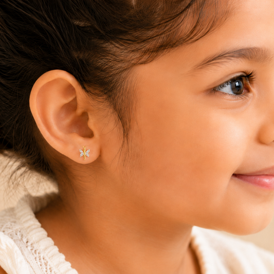 Kids Dragonfly Diamond Accent Studs