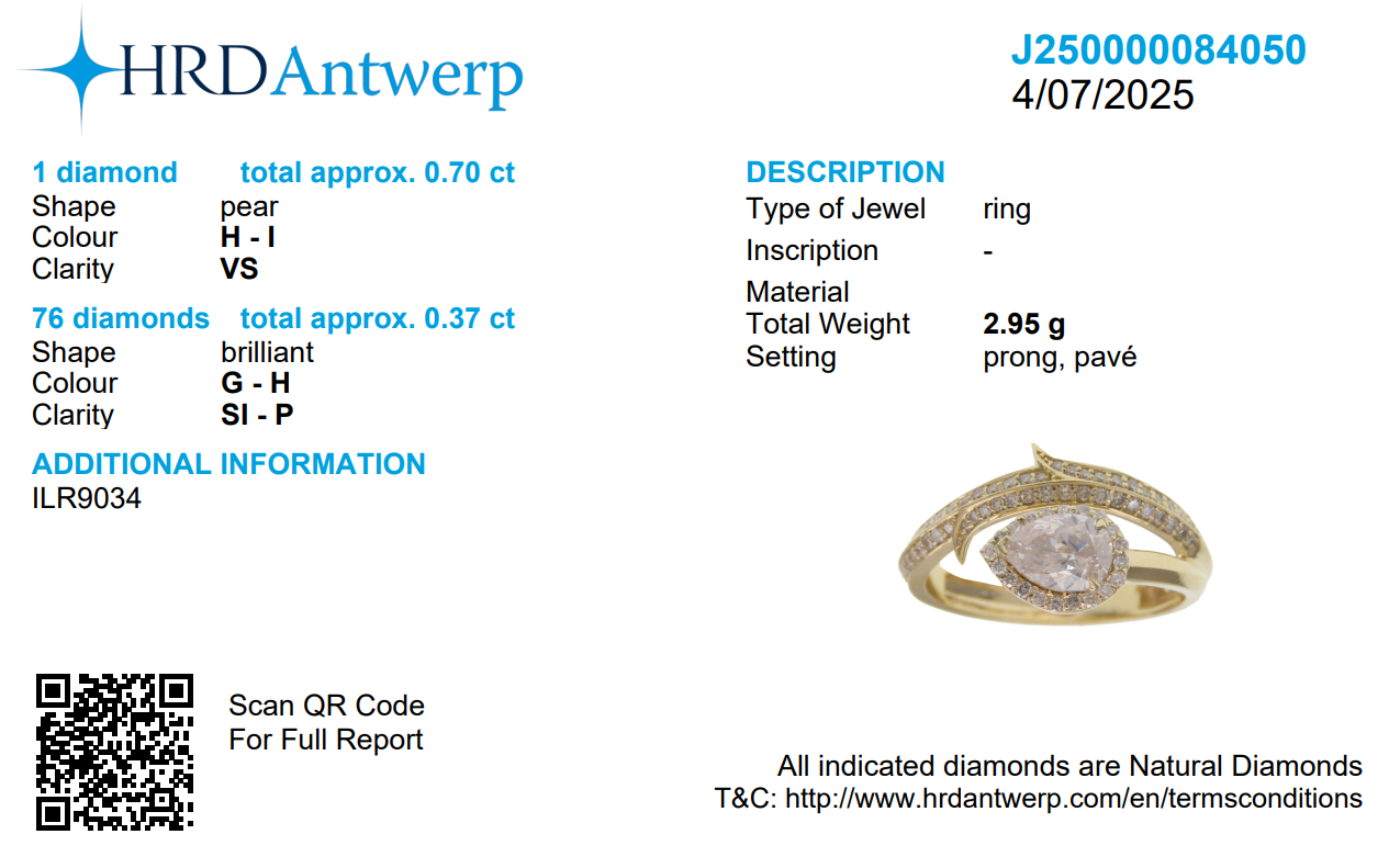 Pear Halo Natural Diamond Ring