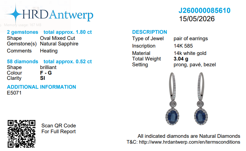 Blue Sapphire Diamond Halo Drop Earrings