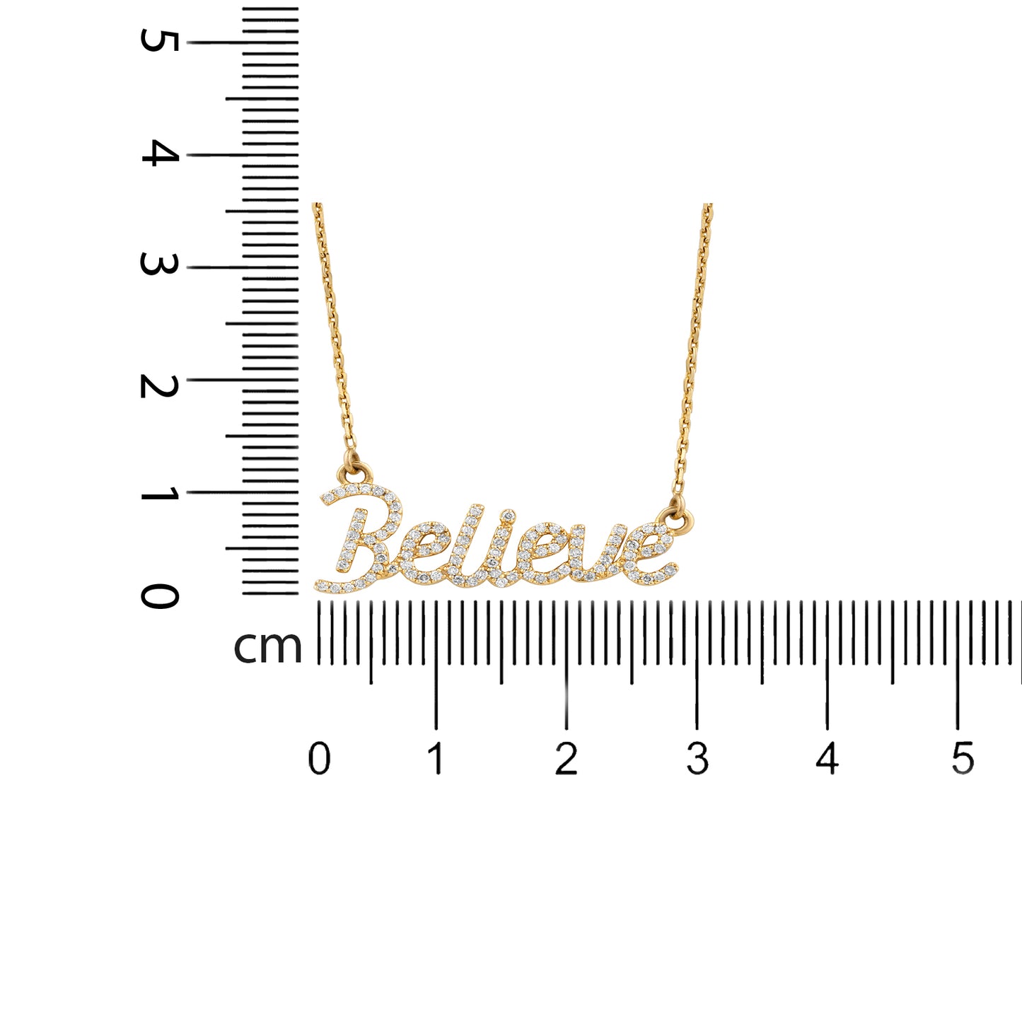 Believe Script Diamond Necklace — SJKJP538