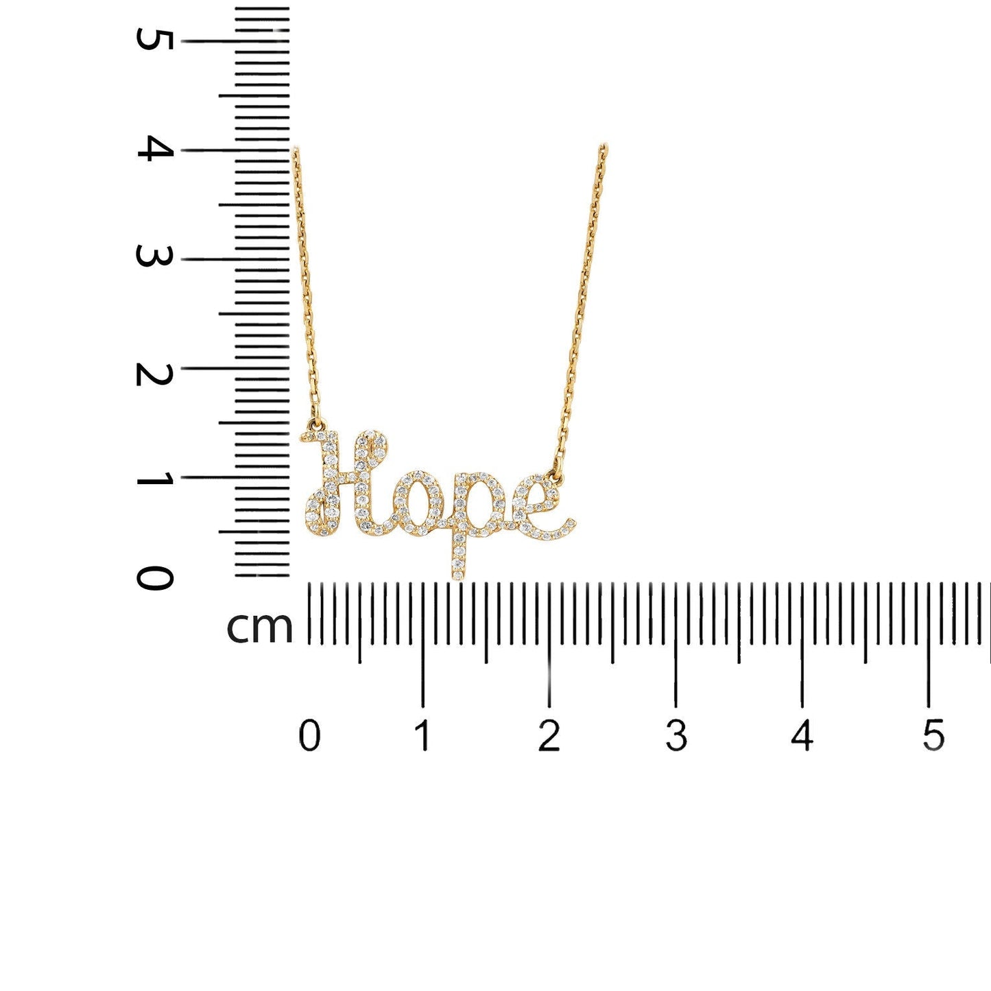 Hope Script Diamond Necklace