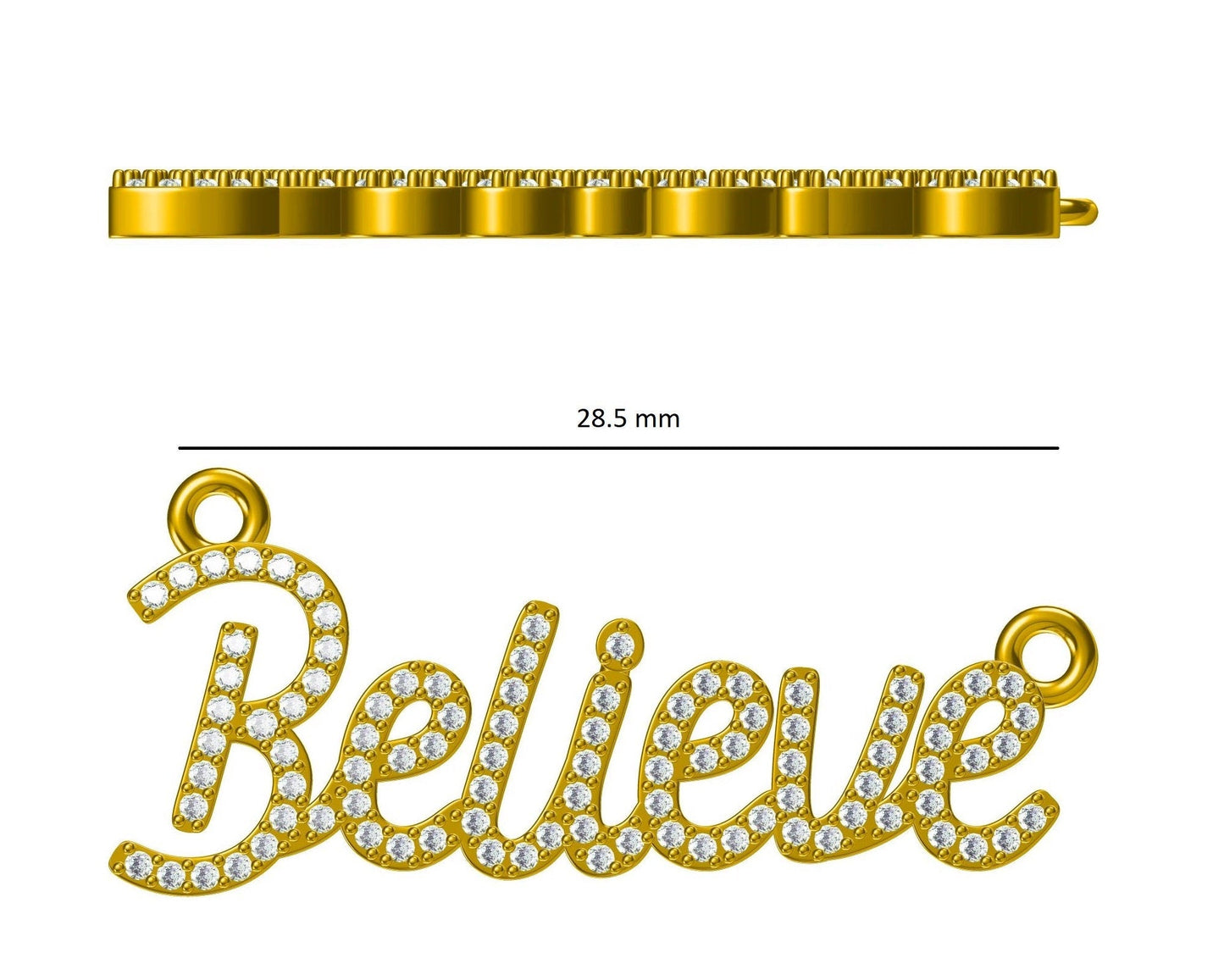 Believe Script Diamond Necklace
