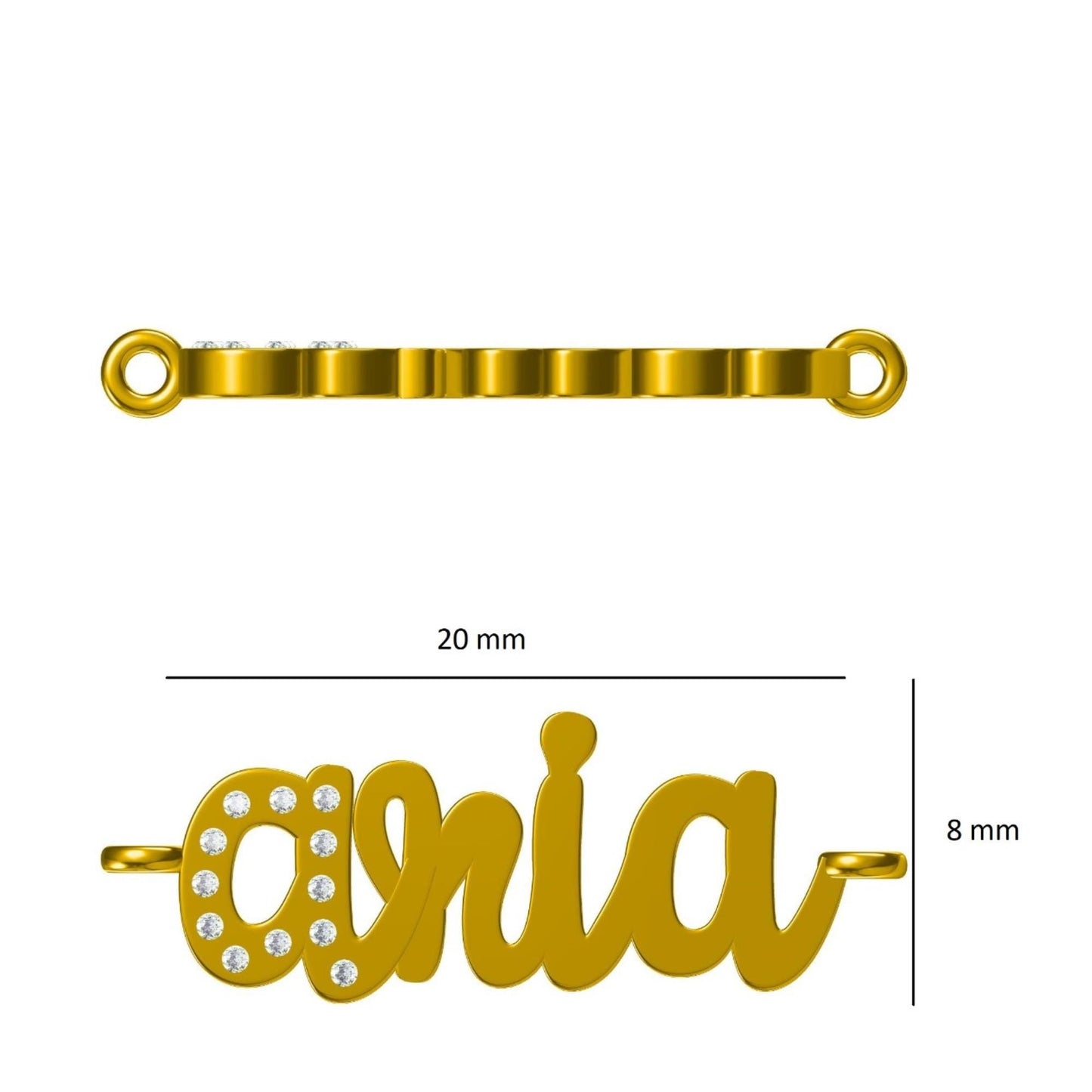 Initial Script Name Diamond Necklace