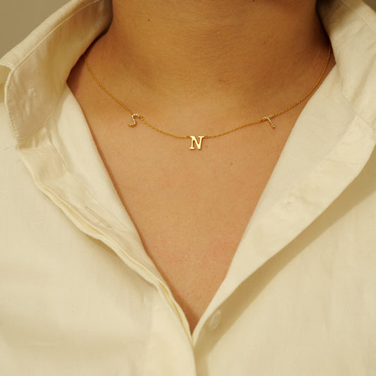 Personalized Initials Diamond Necklace