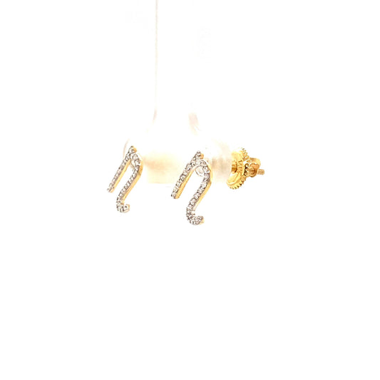 N Initial Diamond Stud Earrings