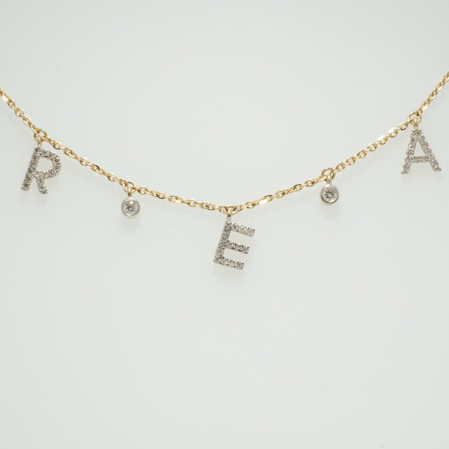 Dangle Dream Letter Diamond Necklace