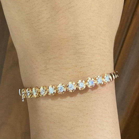 Bezel Solitaire Cuff Bracelet