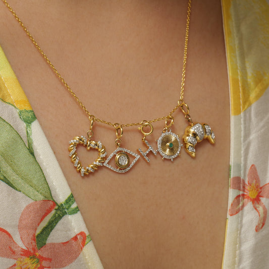 Twisted Heart Natural Diamond Char