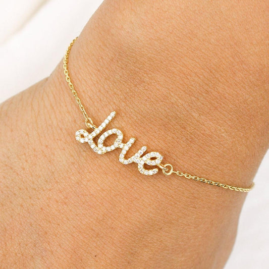 Love Script Diamond Bracelet