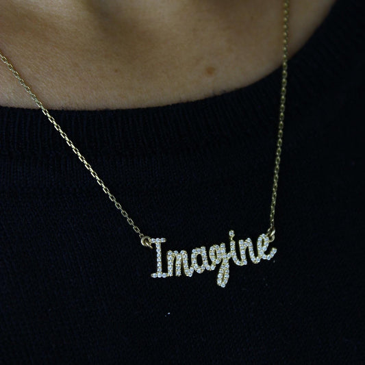 Imagine Script Diamond Necklace