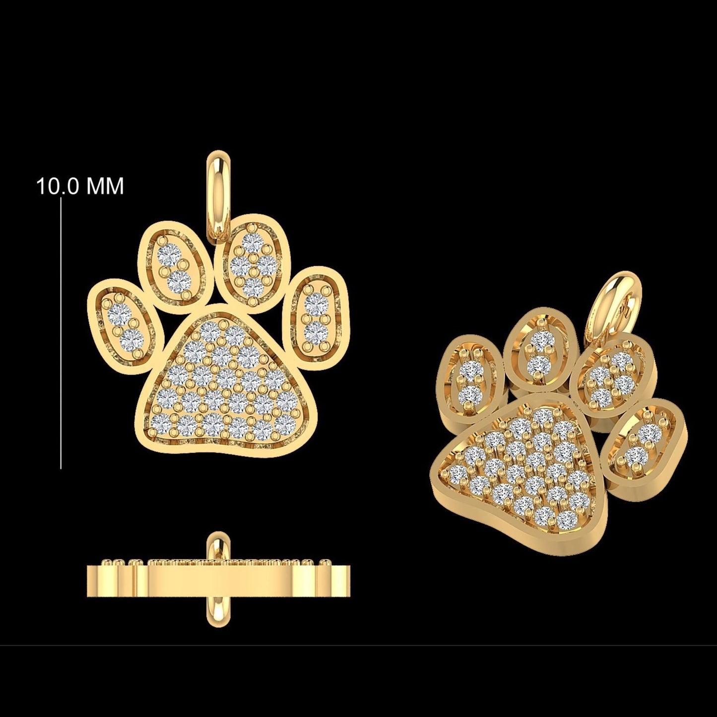 Paw Print Diamond Charm