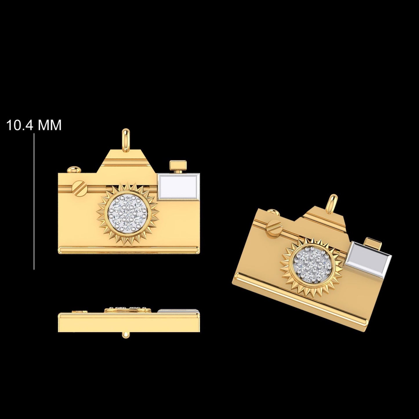 Camera Diamond Charm