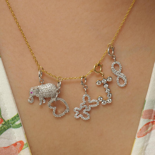 Bezel Diamond Initial Charm