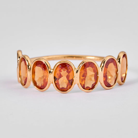 Oval Garnet Band Ring