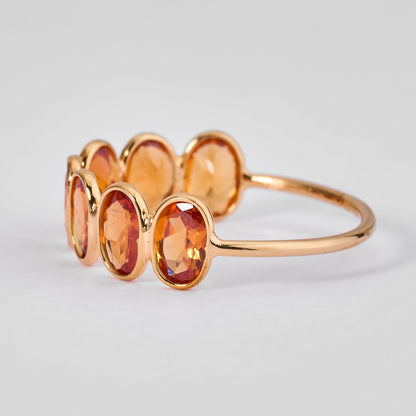 Oval Garnet Band Ring