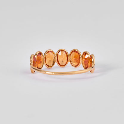 Oval Garnet Band Ring
