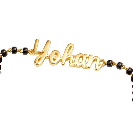 Baby name nazariya in gift box — 14k gold personalised bracelet for newborn gifting