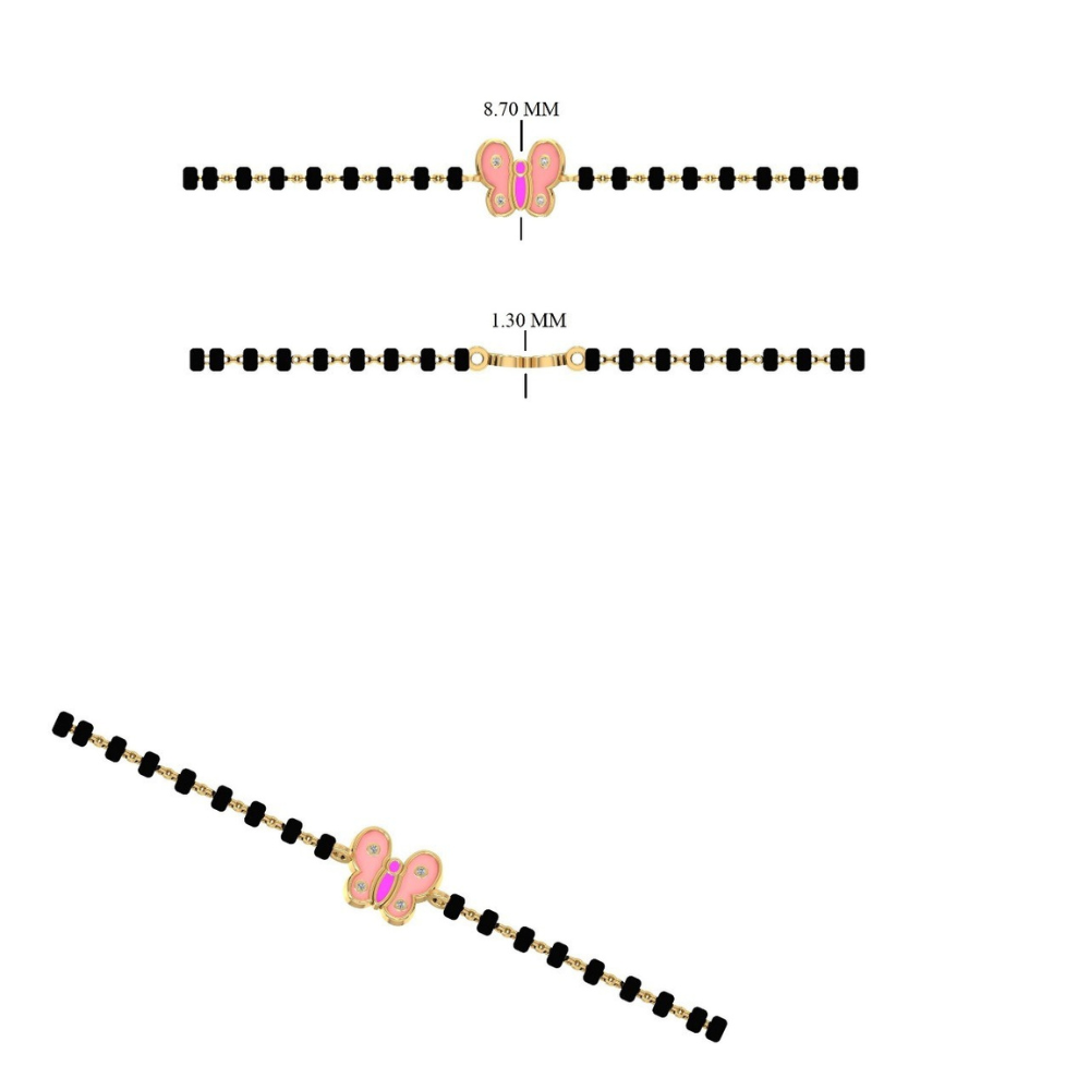 Pink Butterfly Kids Nazariya Diamond Bracelet