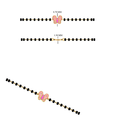 Pink Butterfly Kids Nazariya Diamond Bracelet