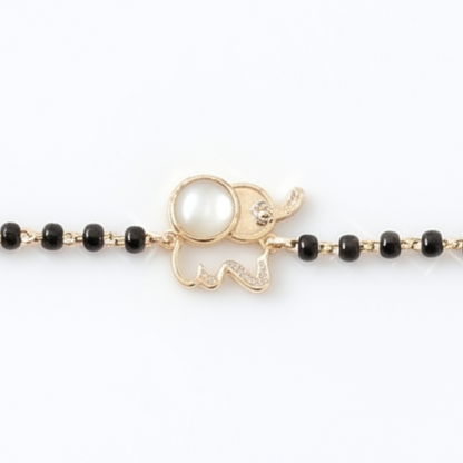 Mother of pearl turtle charm — 14k gold kids nazariya with diamond accents