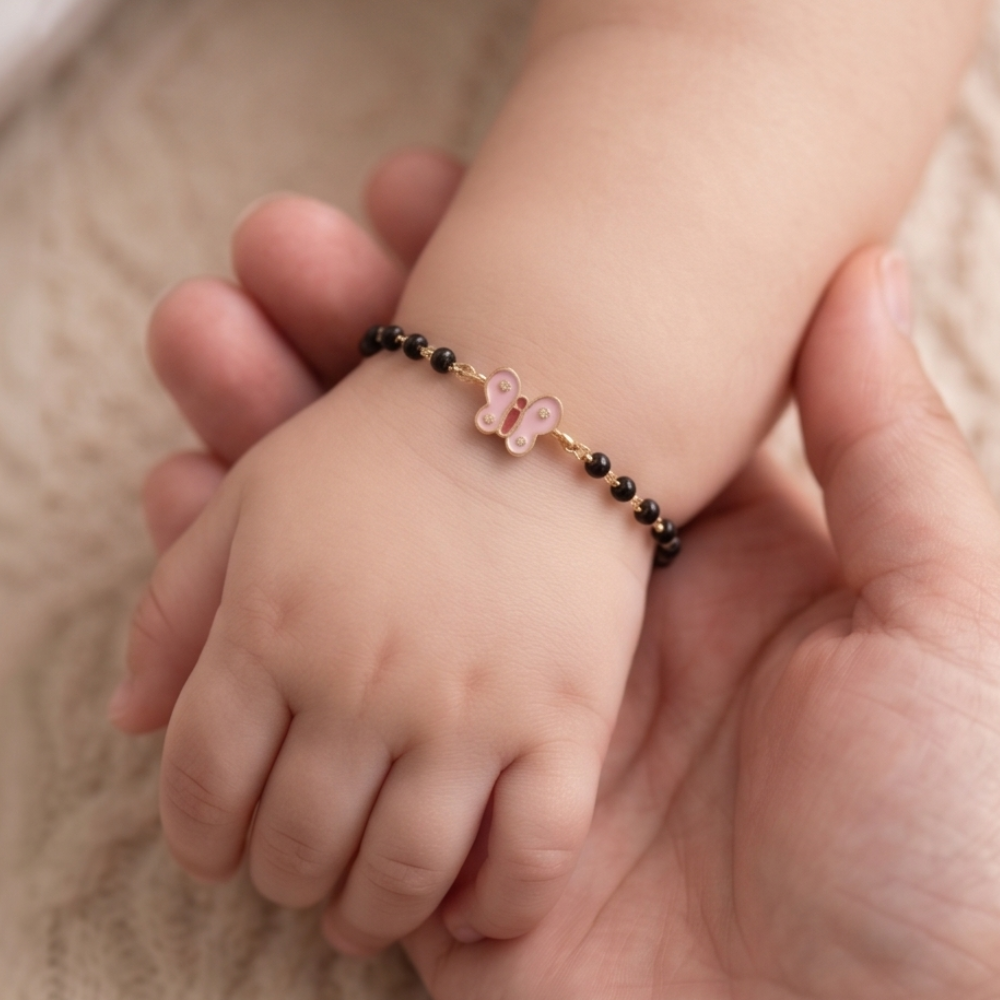 Pink Butterfly Kids Nazariya Diamond Bracelet