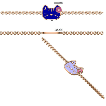 Purple Cat Kids Nazariya Evil Eye Diamond Bracelet