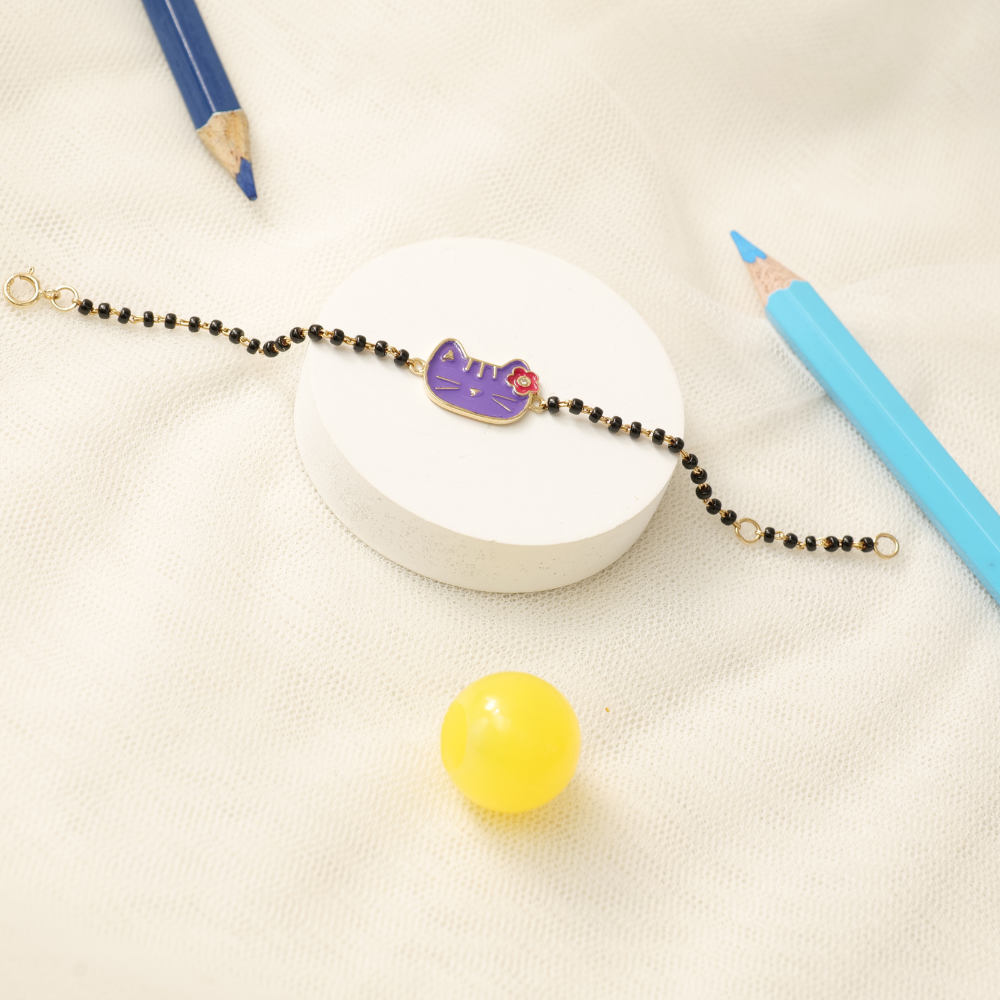 Purple Cat Kids Nazariya Evil Eye Diamond Bracelet