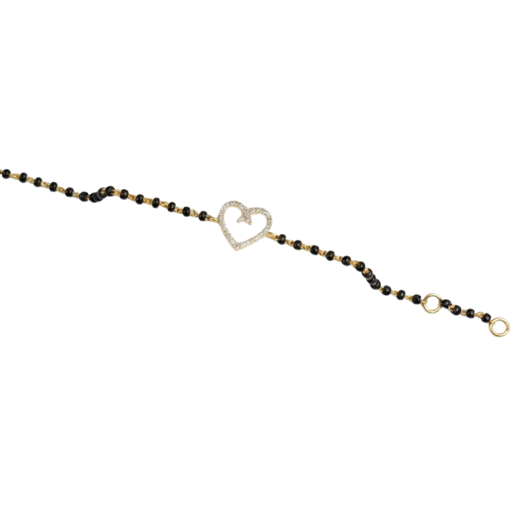 Front view on wrist — 14k gold kids nazariya diamond heart charm