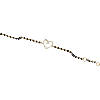 Front view on wrist — 14k gold kids nazariya diamond heart charm
