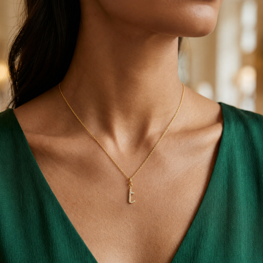 Personalised Initial Diamond Charm Pendant