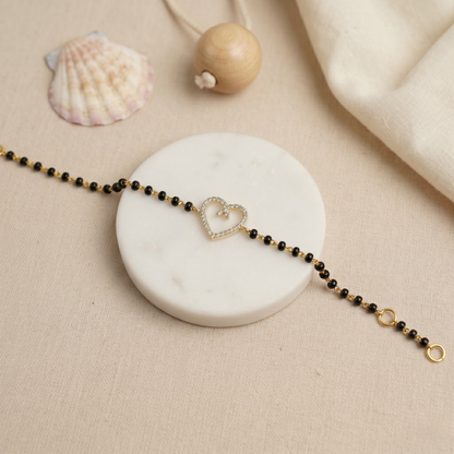 Gift box flatlay — 14k gold kids nazariya diamond bracelet for baby