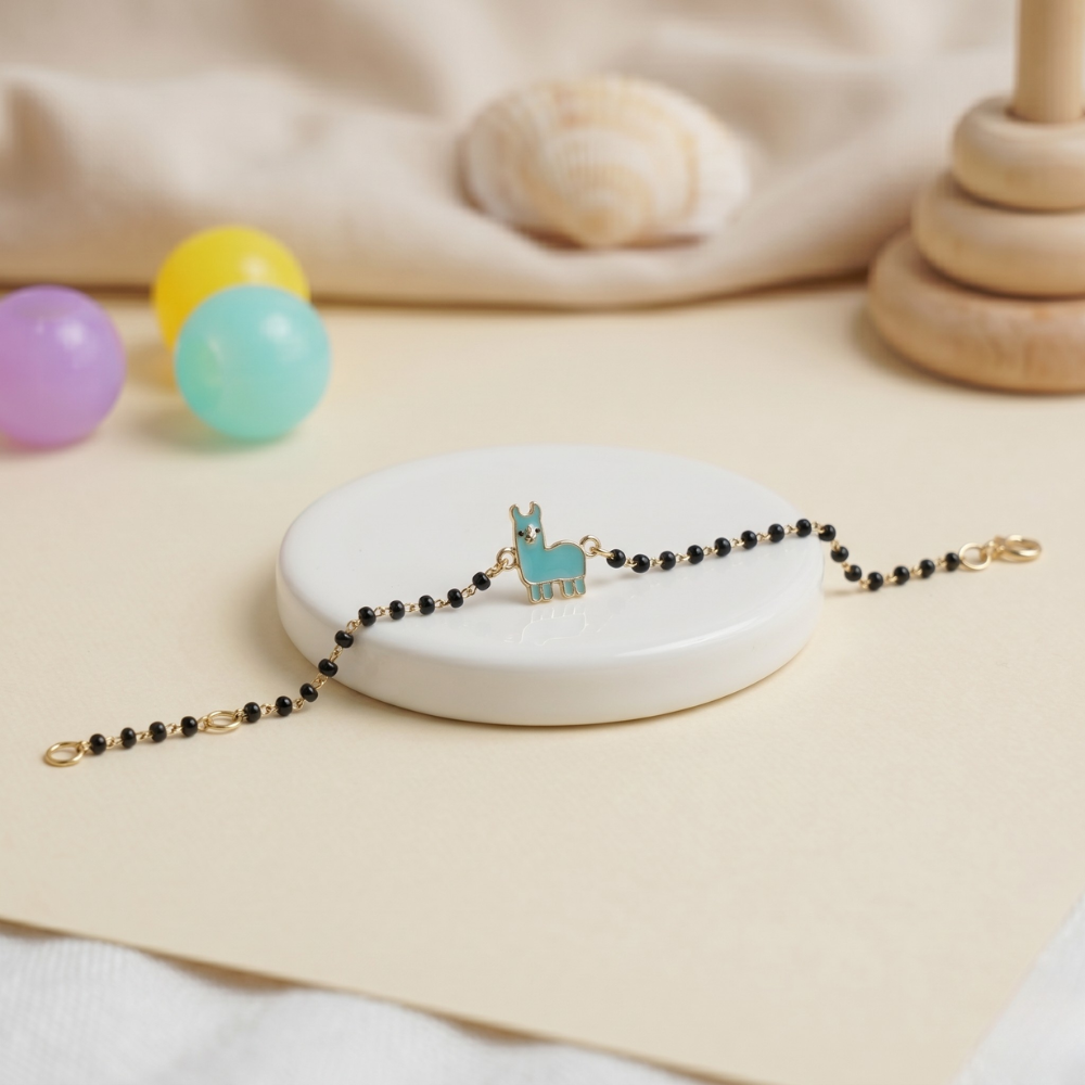 Gift box with bracelet — 14k gold llama kids nazariya for baby gifting