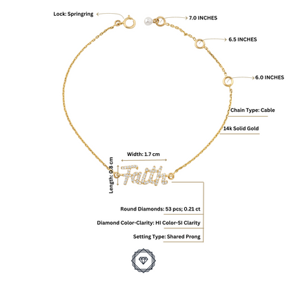 Faith Script Diamond Bracelet — SJKJP534
