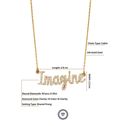 Imagine Script Diamond Necklace — SJKJP532
